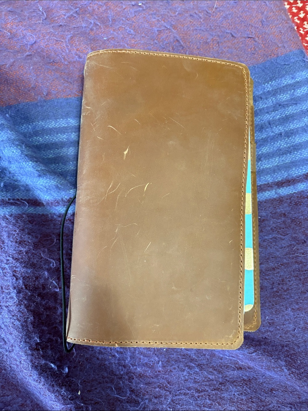 A5 Congnac color full grain leather travelers notebook